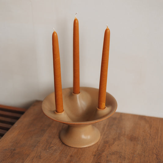 MCM Footed Ceramic Candelabra