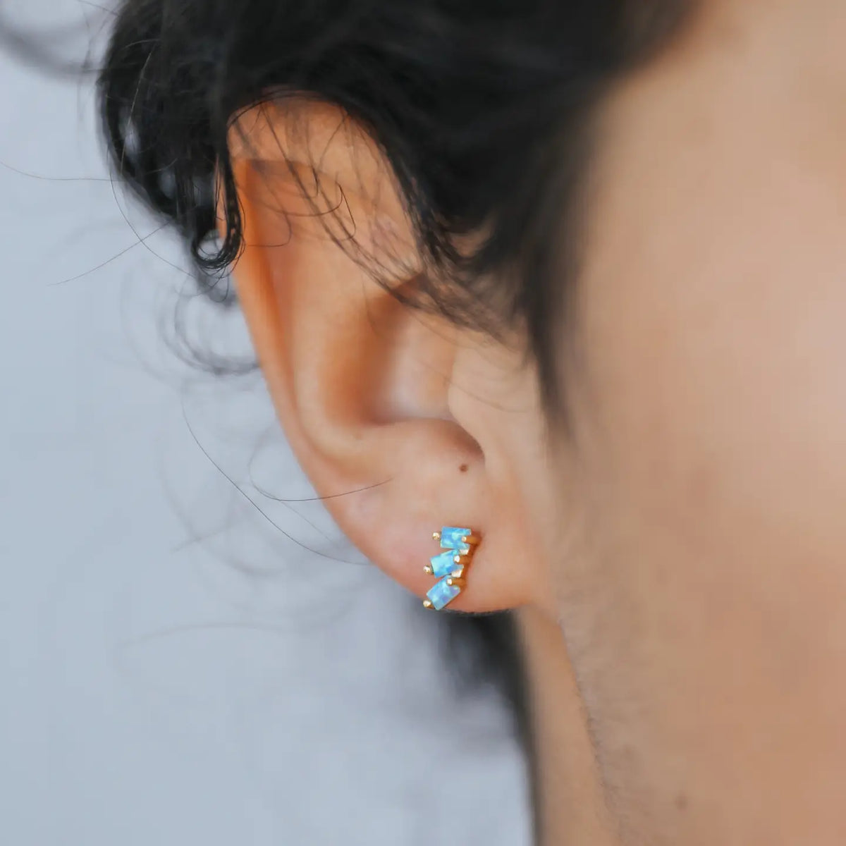 Jax Kelly | Offset Trio Studs, Fire Opal