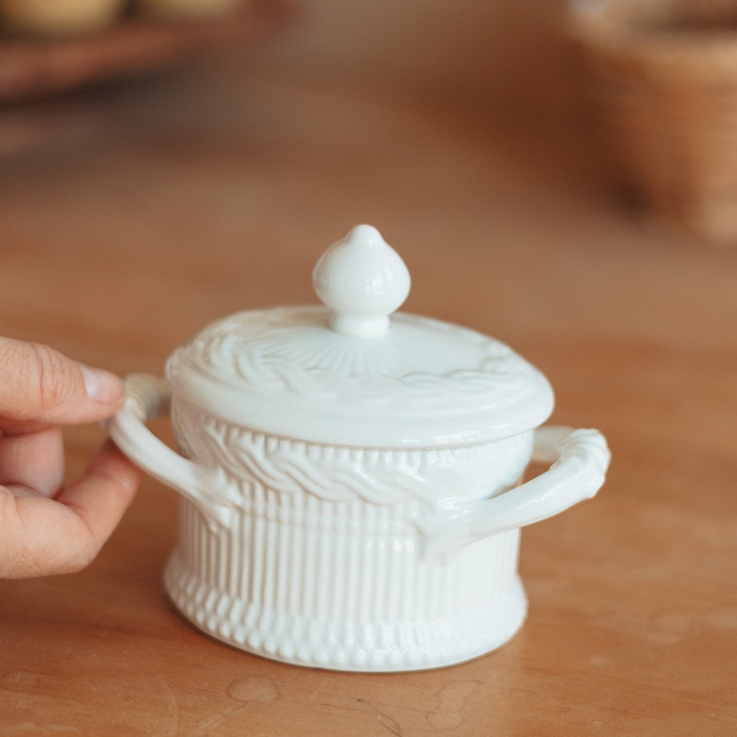 Decorative Lidded Sugar Bowl