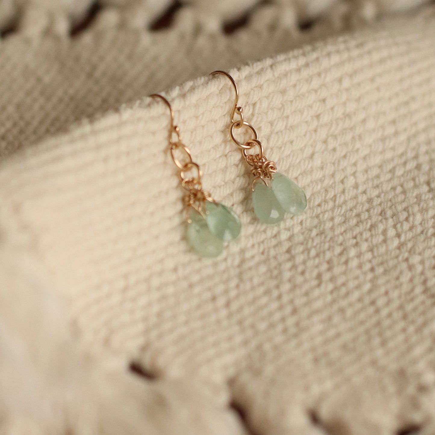 Cire’ Alexandria | Aquamarine Cluster Dangles, 14k Gold Filled