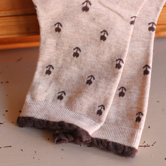 Dune Socks | Oatmeal with Brown Tulips