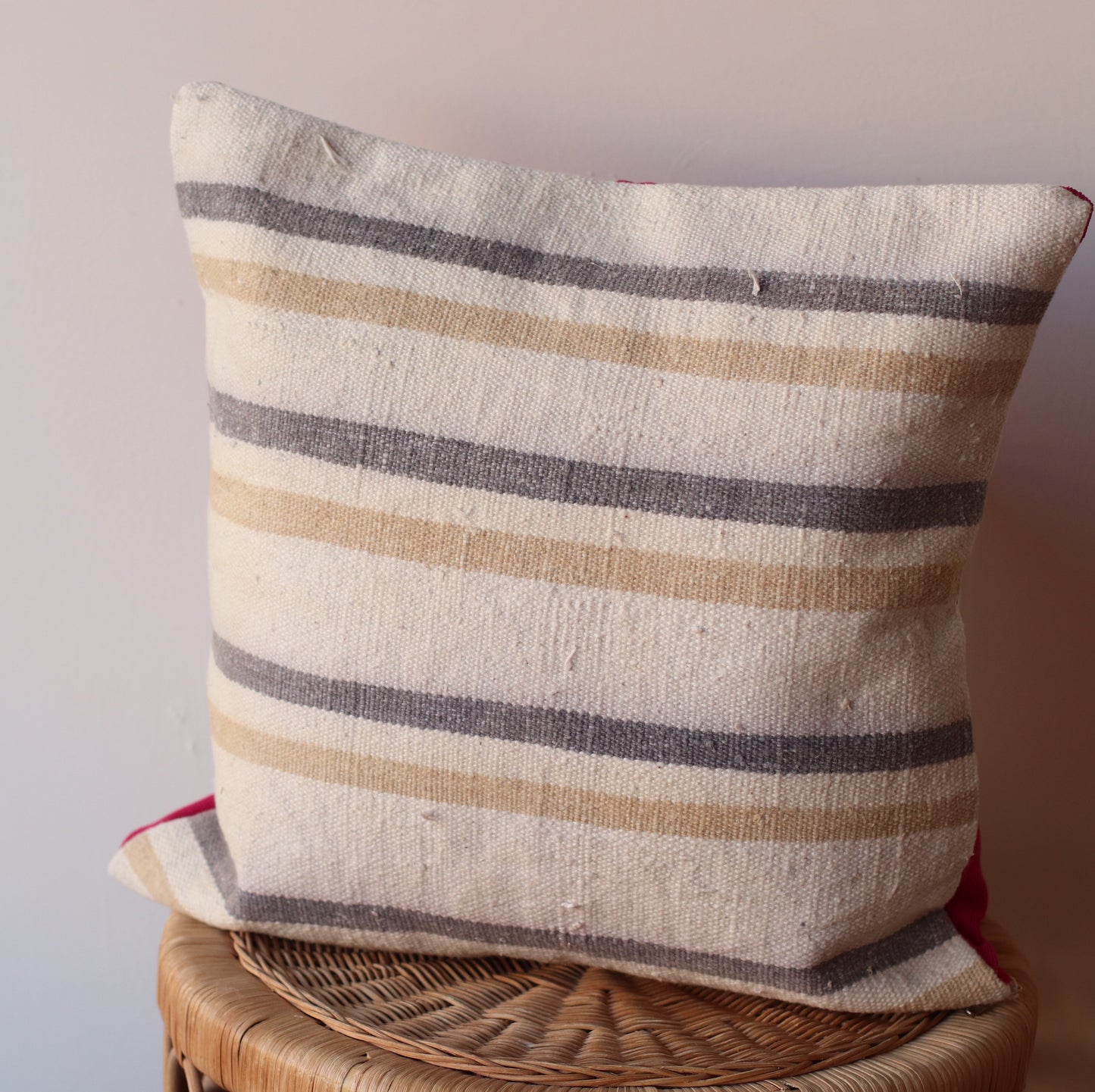 Kilim Pillow | Neutral Stripe, includes insert, 16"