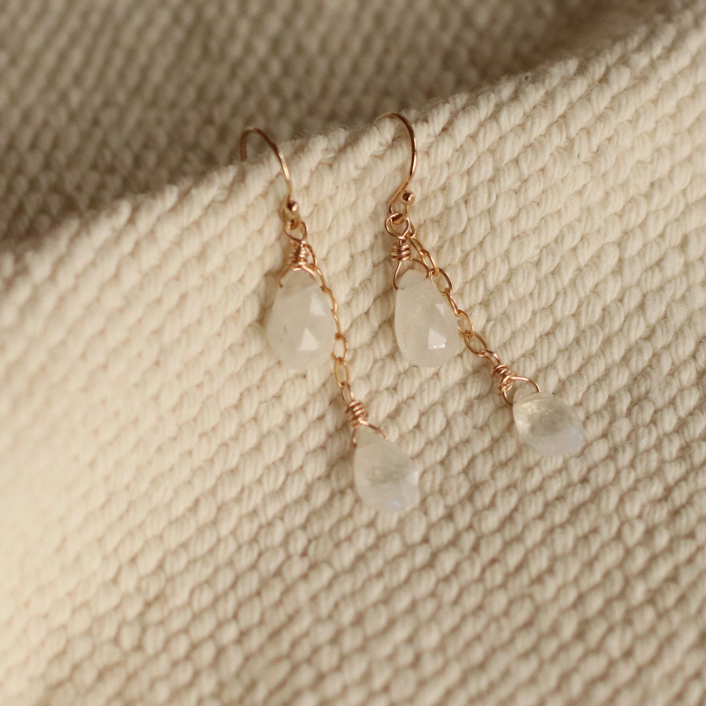 Cire’ Alexandria | Double Moonstone Drops, 14K Gold Filled