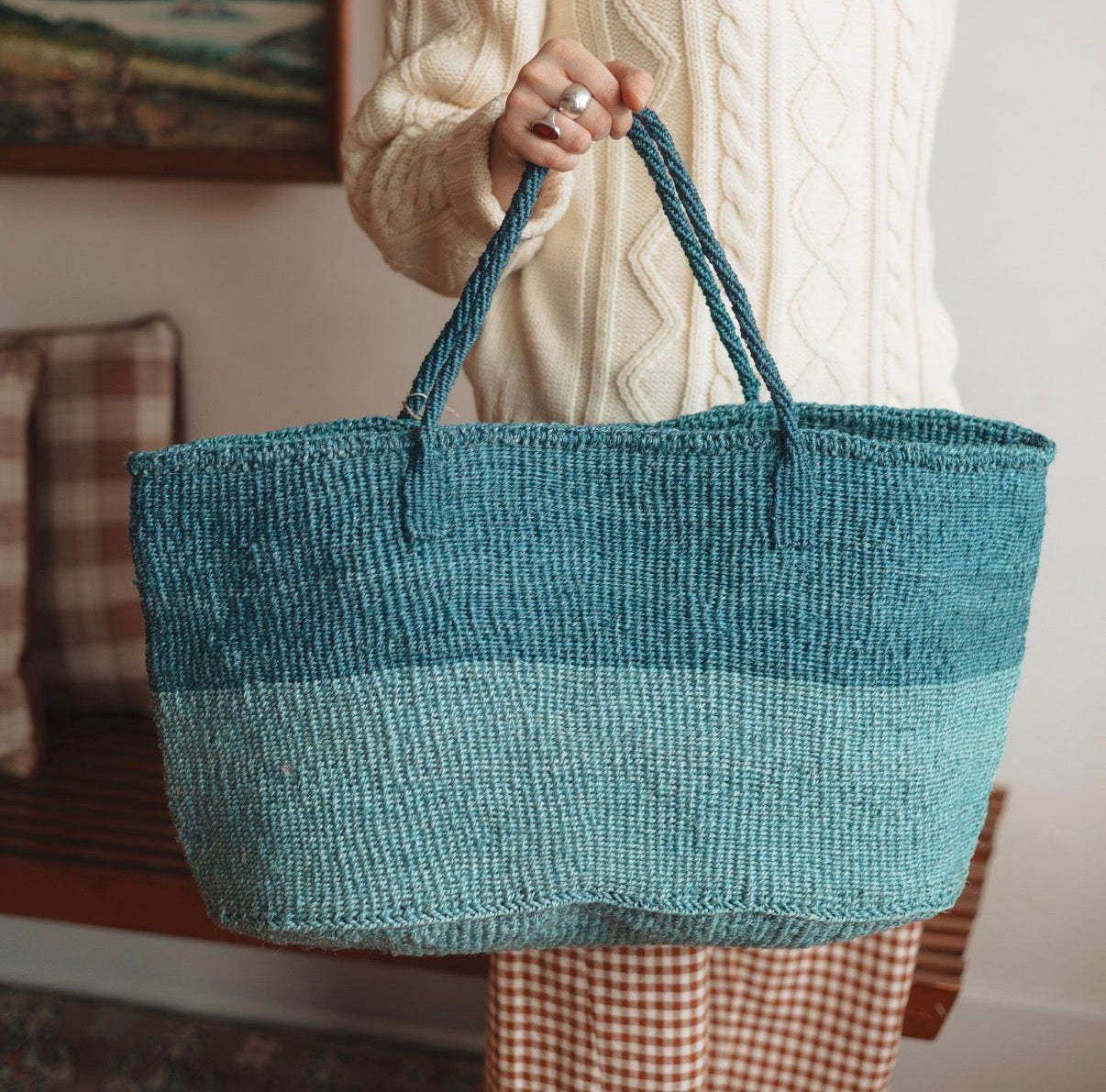 Amsha | Extra Large Sisal Tote, Rivers