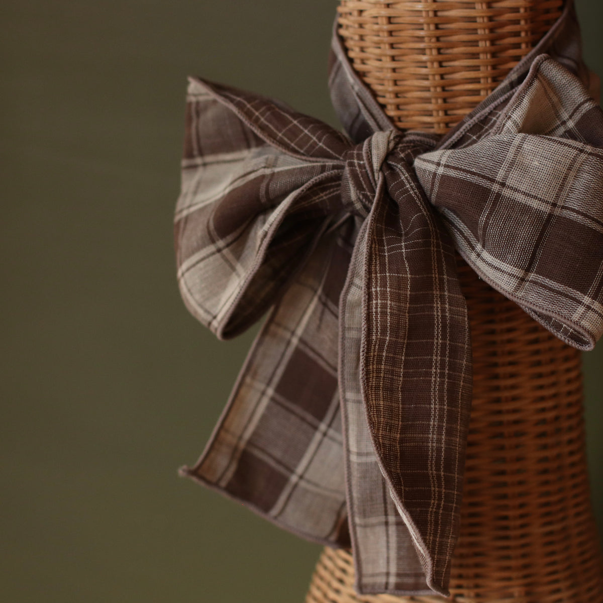 Dune Accessories | Skinny Plaid Scarf, Brown & Cream