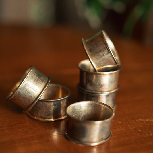 Silver Plate Napkin Rings, Set of 6