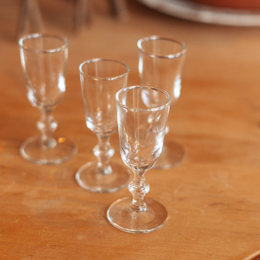 Vintage Mid Century Cordial Stemmed Glasses, Set of 4