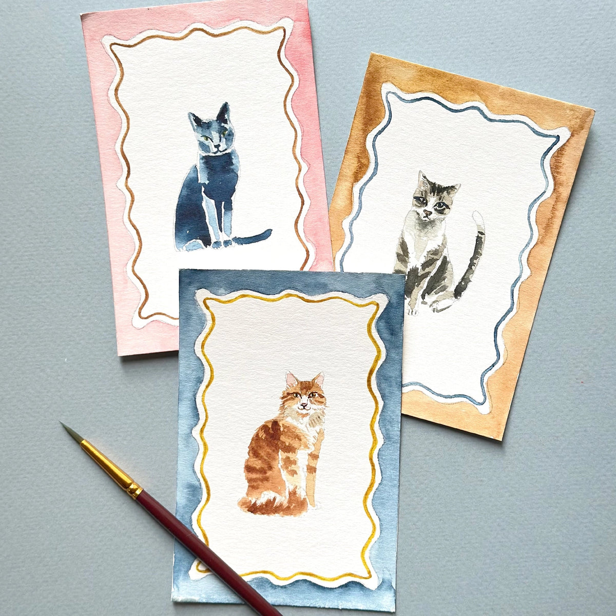 Mini Cats Watercolor Painting Kit