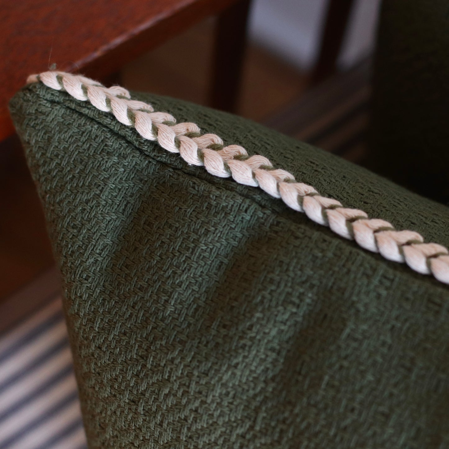 Dune Pillows | Emerald Green with Braided Piping Pillow