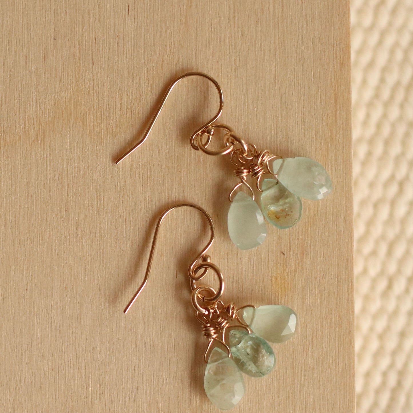 Cire’ Alexandria | Aquamarine Cluster Dangles, 14k Gold Filled