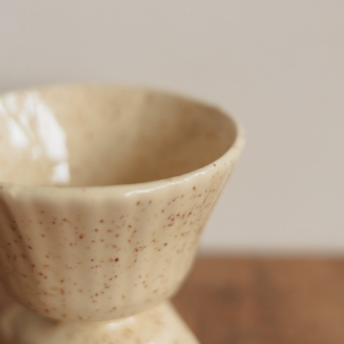 Cream Footed Speckled Vase, Small