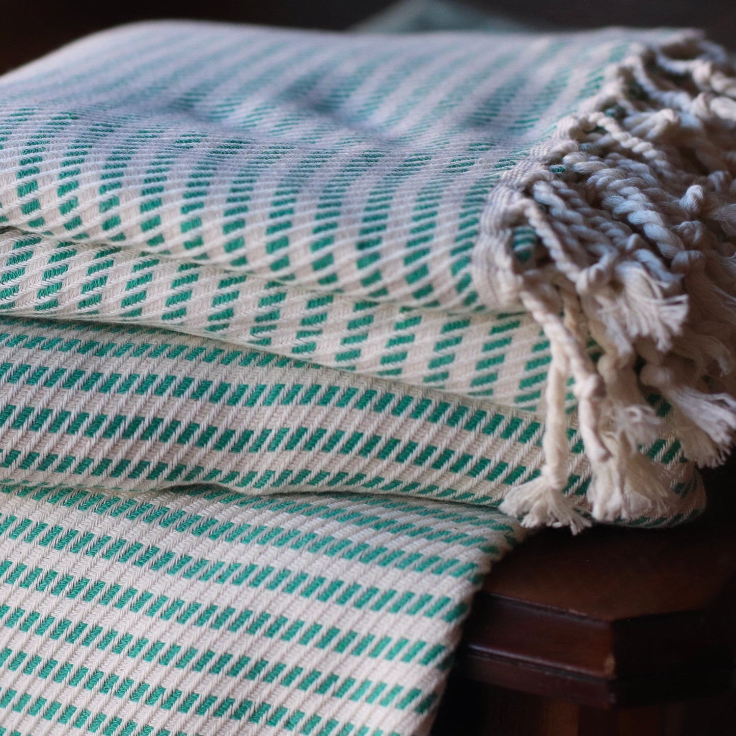 Turkish Towel | Luxury Bath Towel, Green Stripe