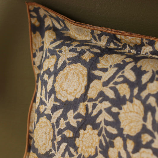 Dune Pillows | Block Print Riva Linen Pillow, 16"