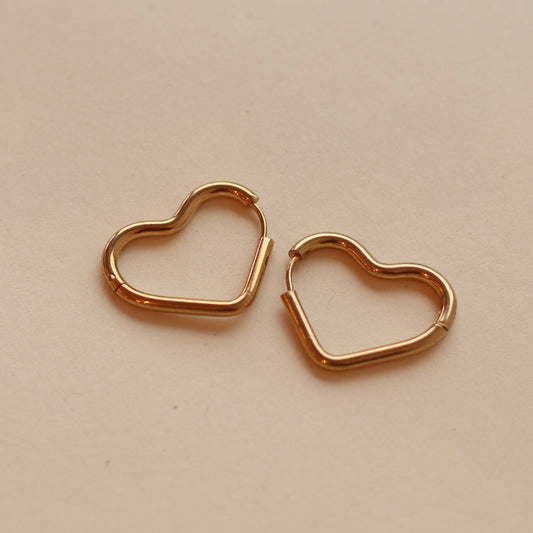 Bazou | Stainless Steel Clicker Heart Hoops