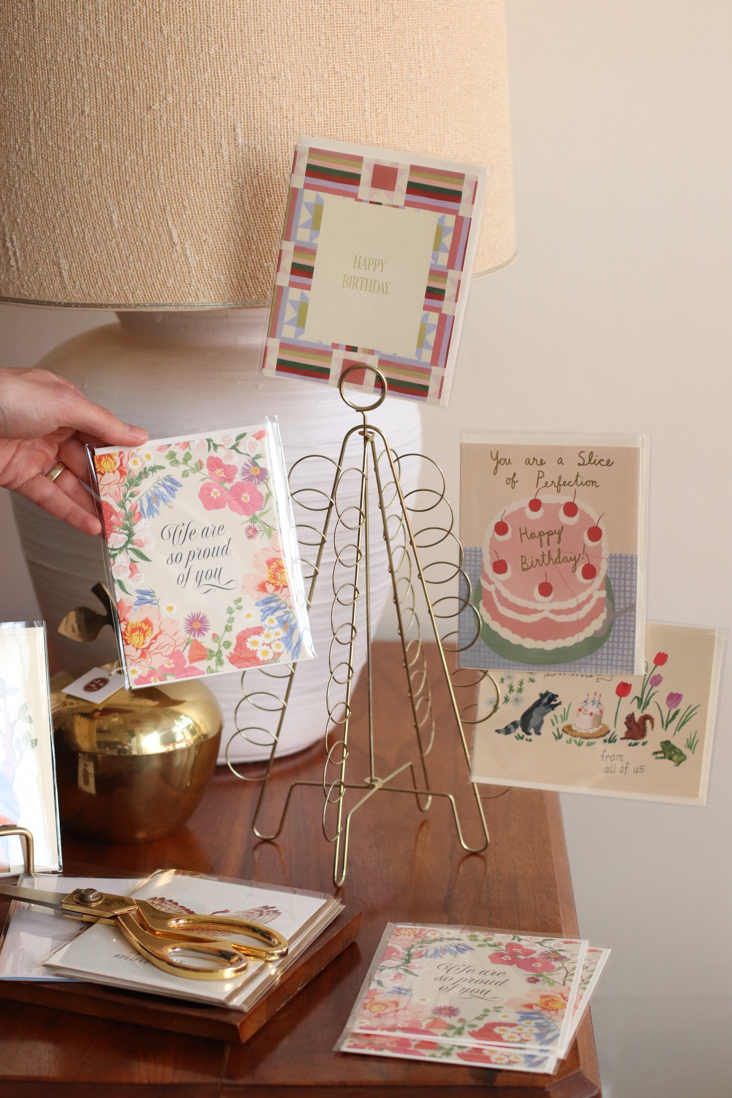Gold Tree Card Holder
