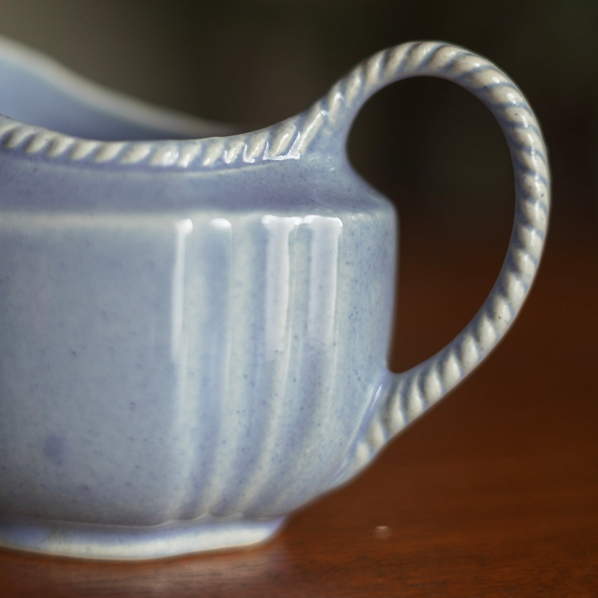 USA Pottery 1930s Pale Blue Ceramic Creamer Pitcher