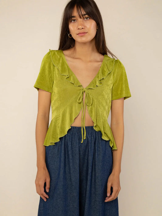 NLT | Jess Tie Blouse, Acid Green