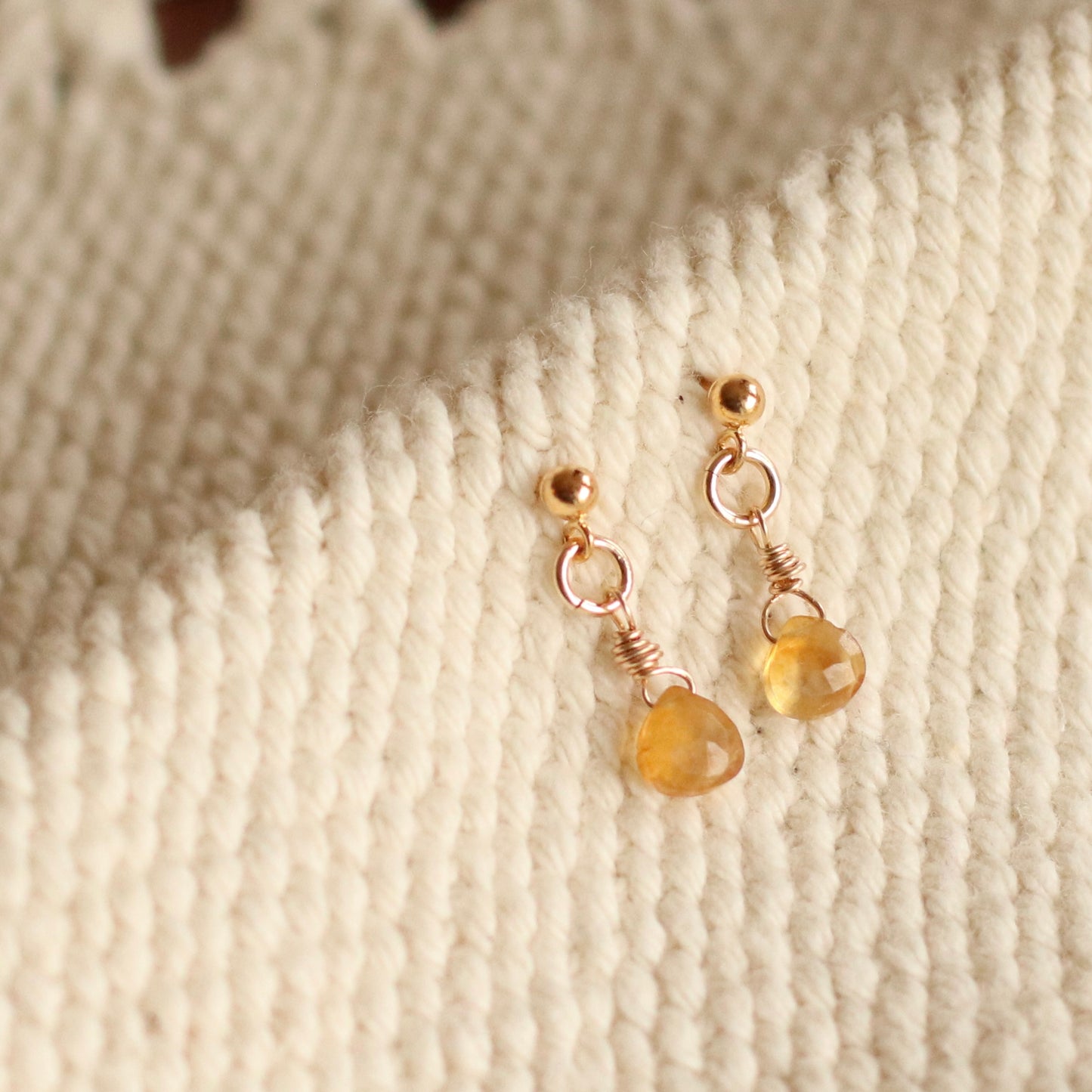 Cire’ Alexandria | Citrine Gemstone Drops, 14K Gold Filled