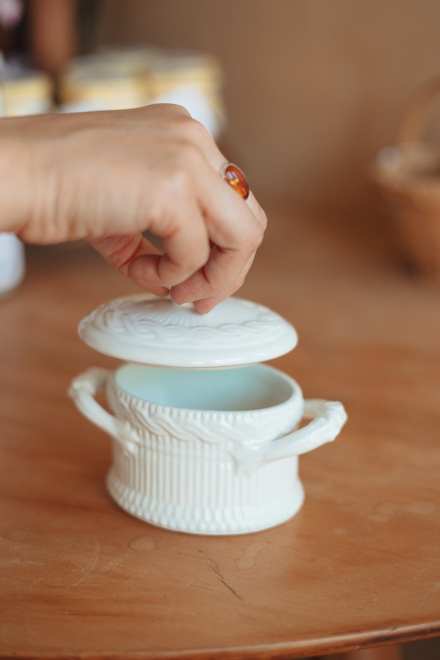 Decorative Lidded Sugar Bowl