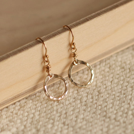 Cire’ Alexandria | Hammered Circle Drops, 14K Gold Fill