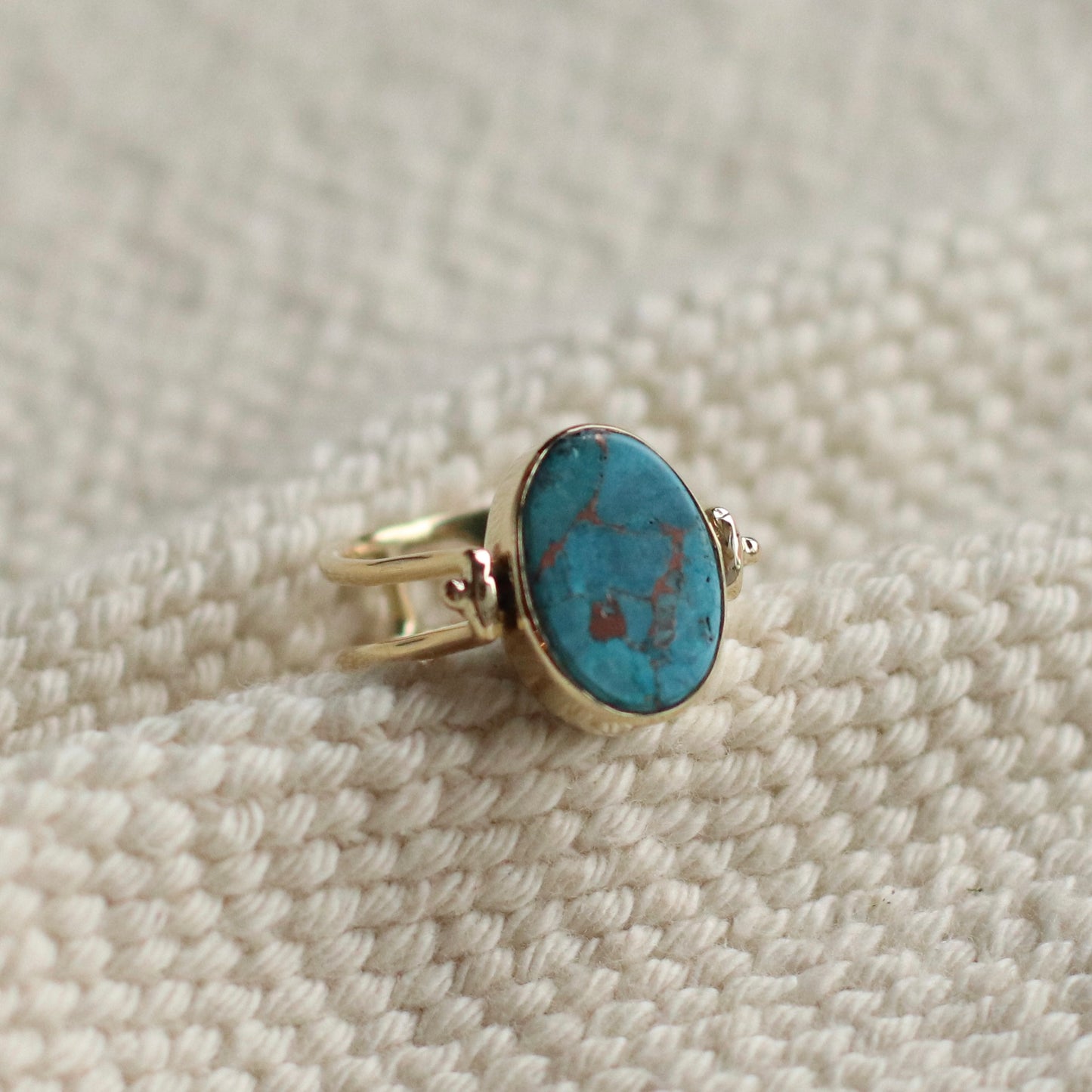 Baizaar | Spinning Turquoise Ring, Brass