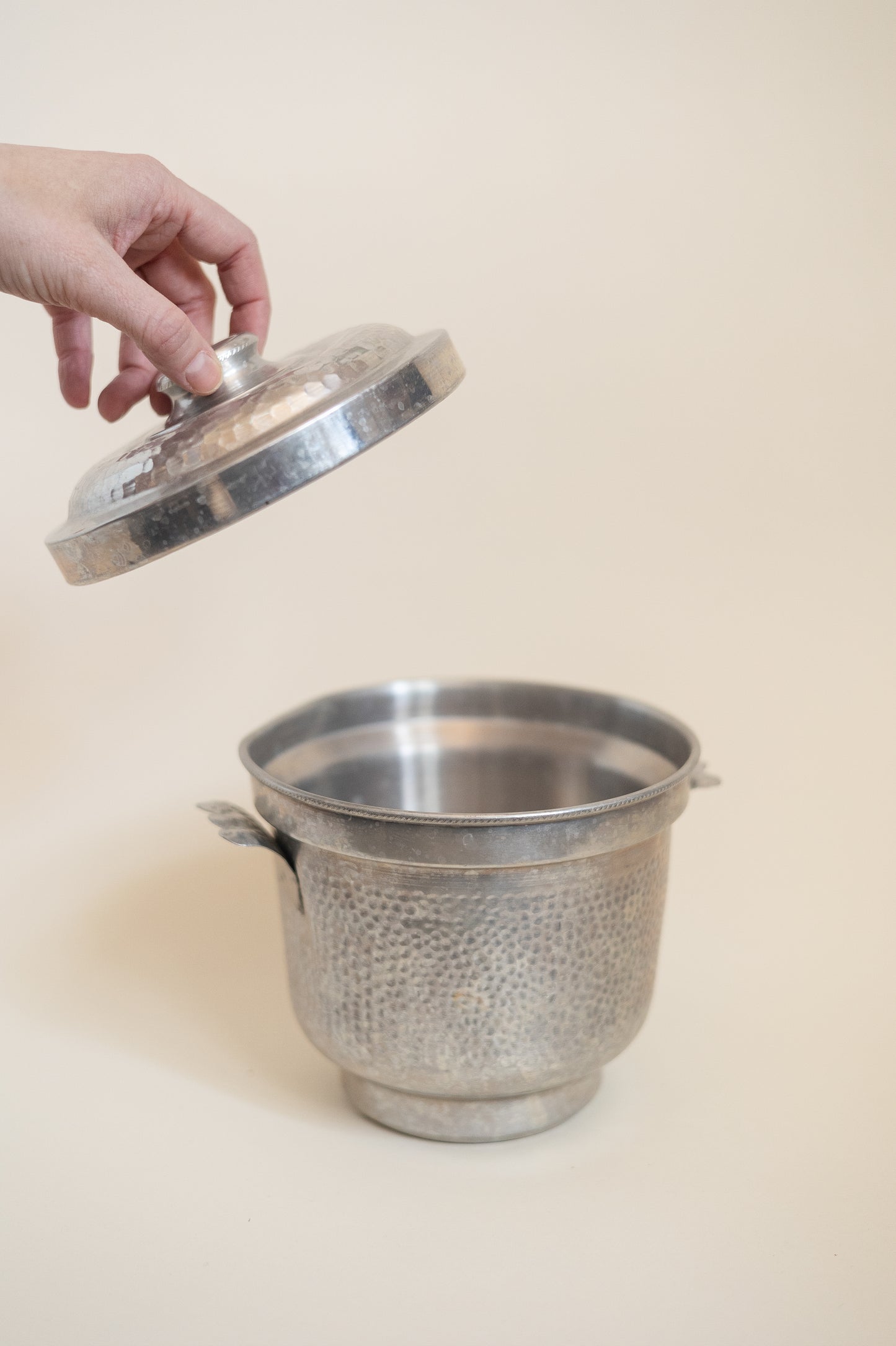 Hammered Aluminum Ice Bucket from Italy