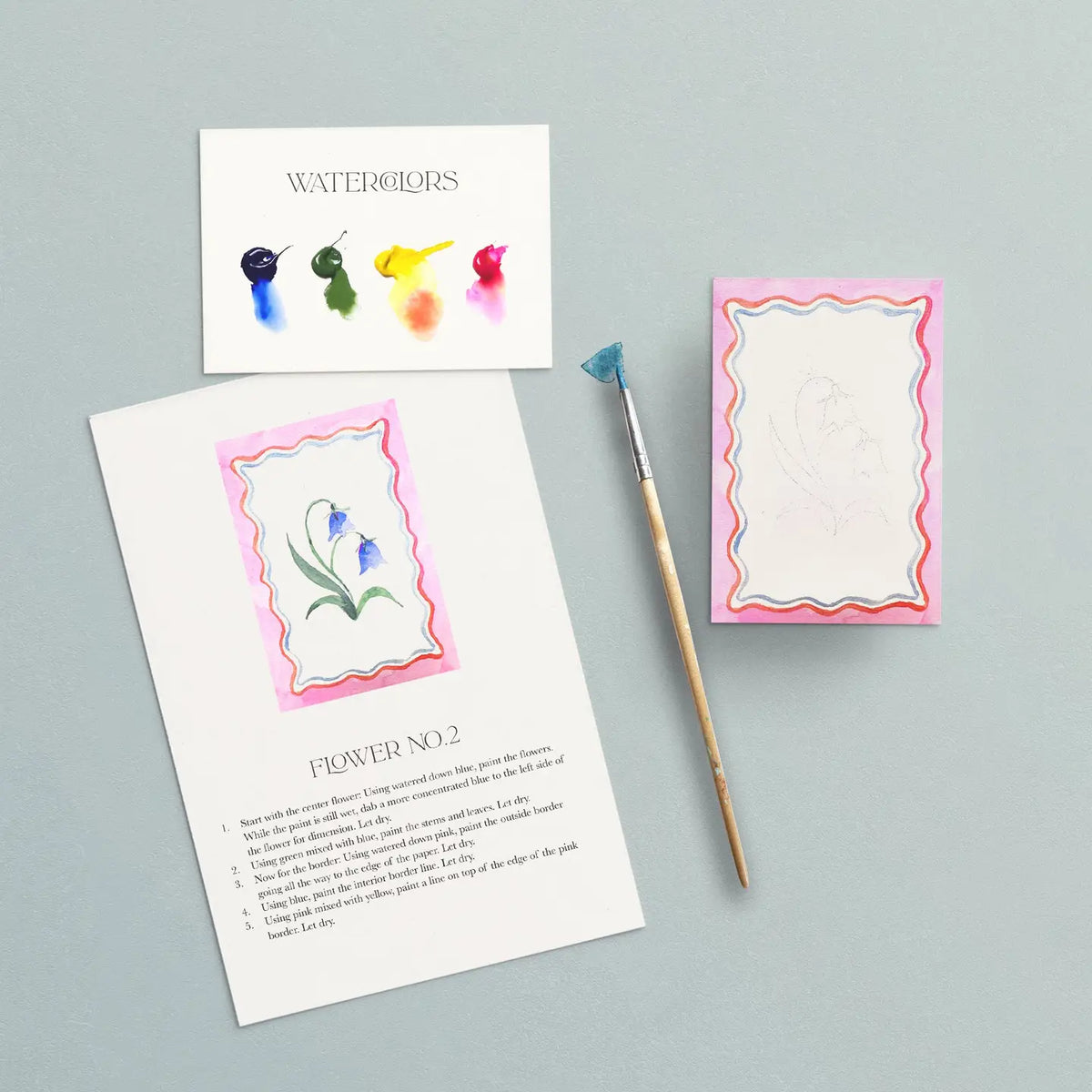 Mini Flowers Watercolor Painting Kit