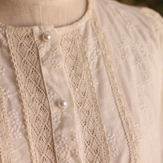 Button Down Peasant Blouse