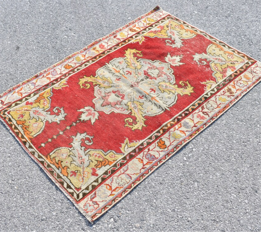 Turkish Rug | Rust and Gold with Boarder Details  RUG002