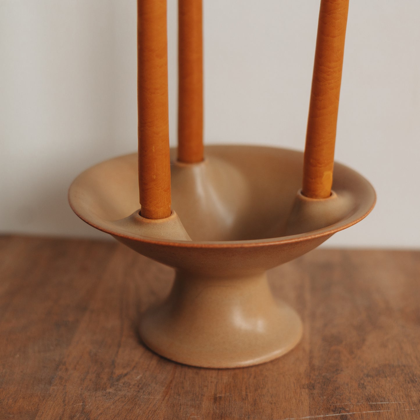 MCM Footed Ceramic Candelabra