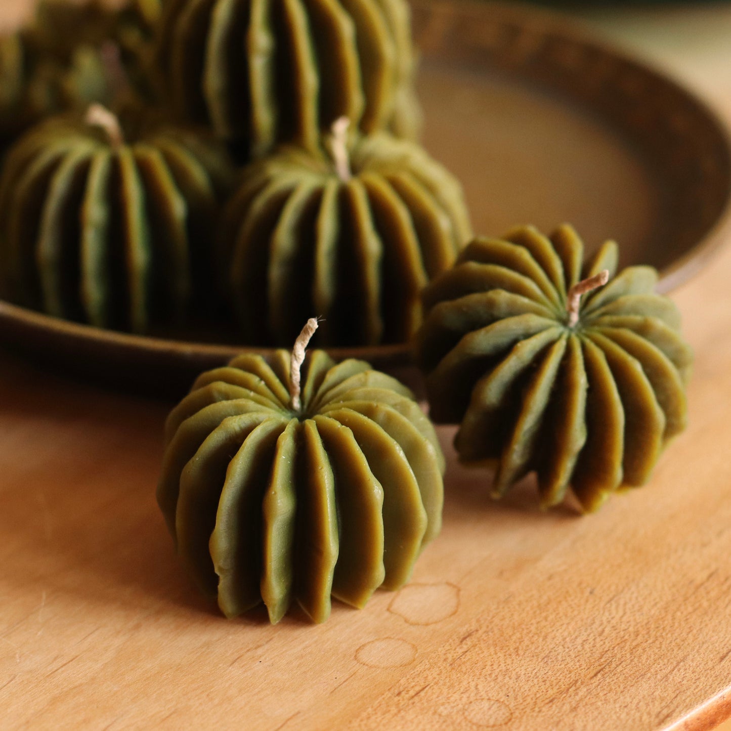 The Wax Pantry  | Small Barrel Cactus Beeswax Candle