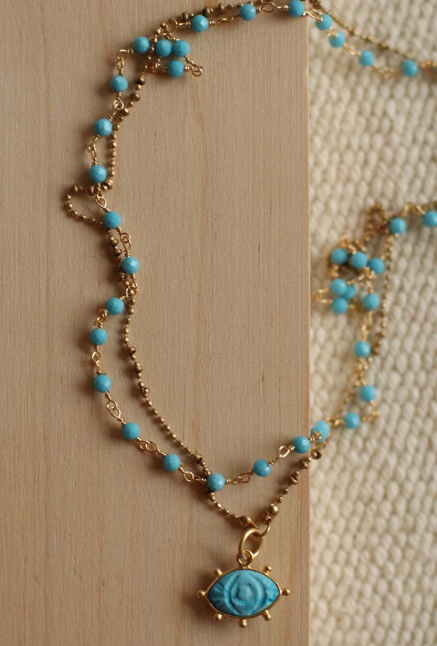 Santore | Turquoise Guardian Layered Necklace with Eye of Protection Pendant