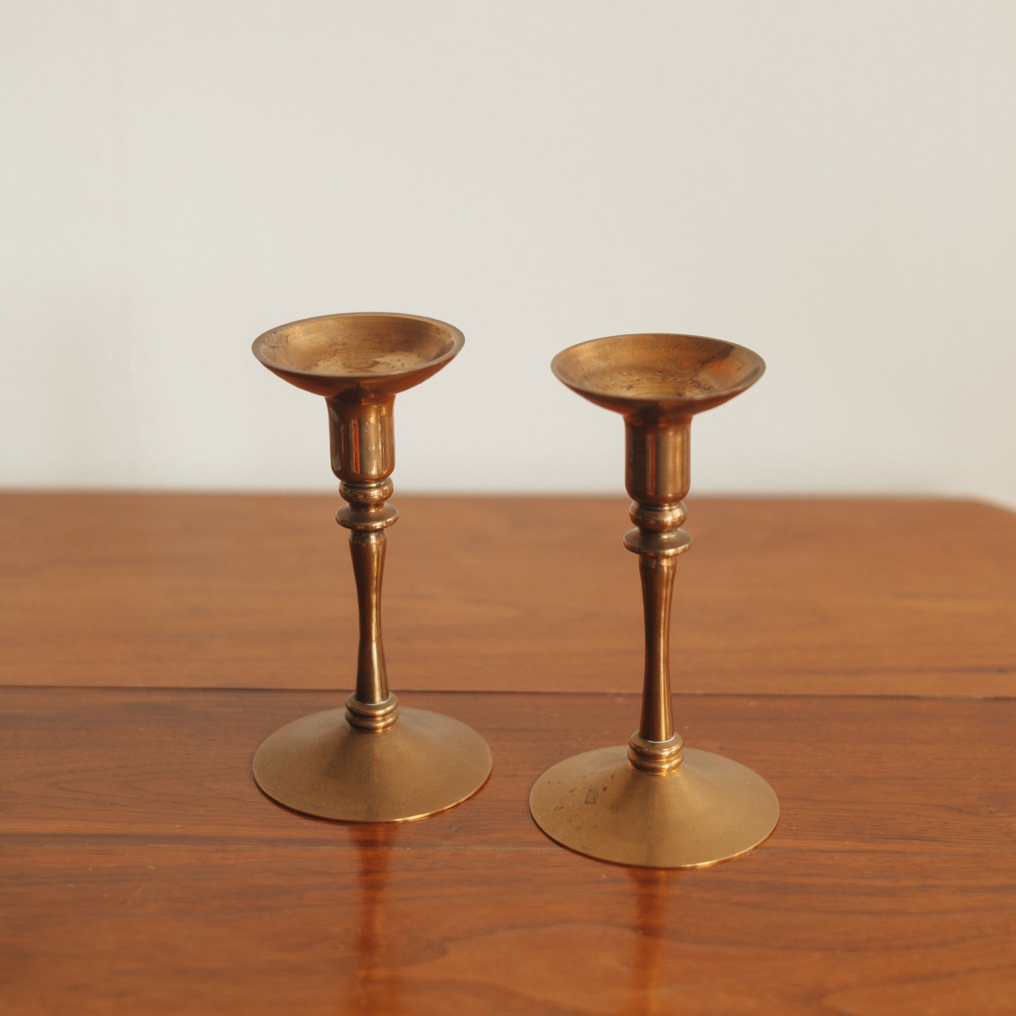 Traditional Brass Candlestick Pair