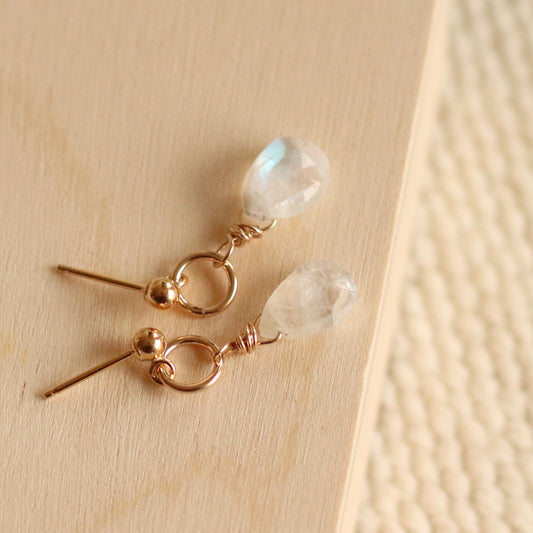 Cire’ Alexandria | Moonstone Gemstone Drops, 14K Gold Filled