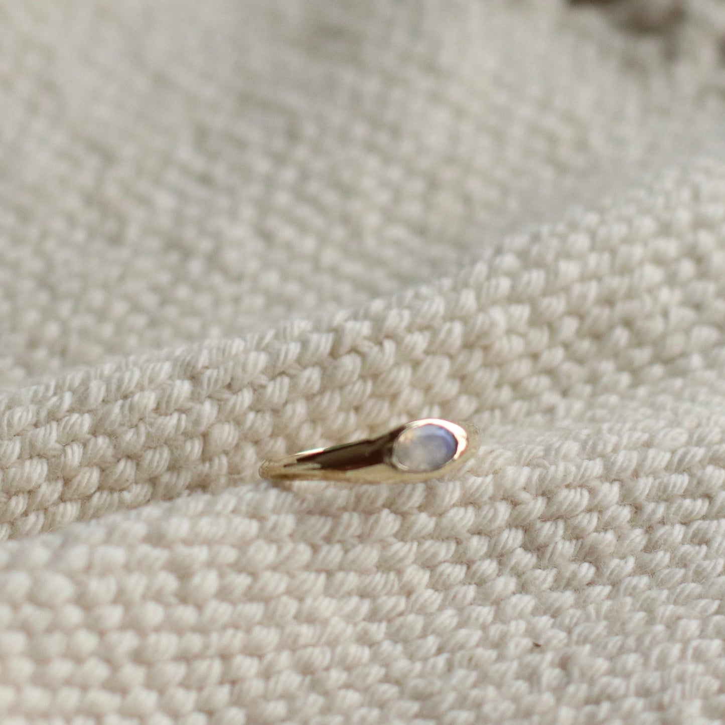Baizaar | Moonstone Signet Ring, Brass