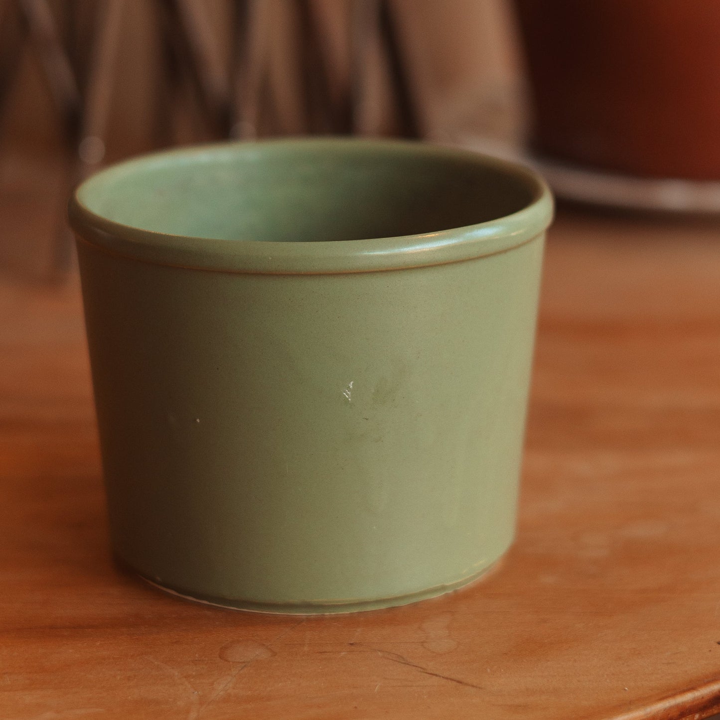 McCoy Floraline USA Olive Green Crock