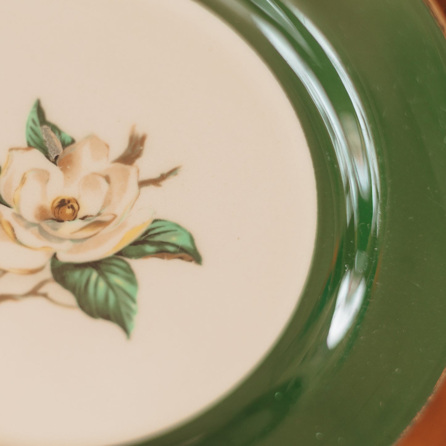 “Jade Rose” , Dessert Plates set of 4