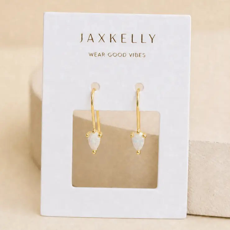 Jax Kelly | Dewdrop Mini Threaders, White Opal