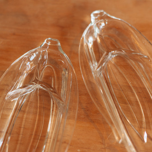 Pressed Glass Corn on the Cob Plate, Pair