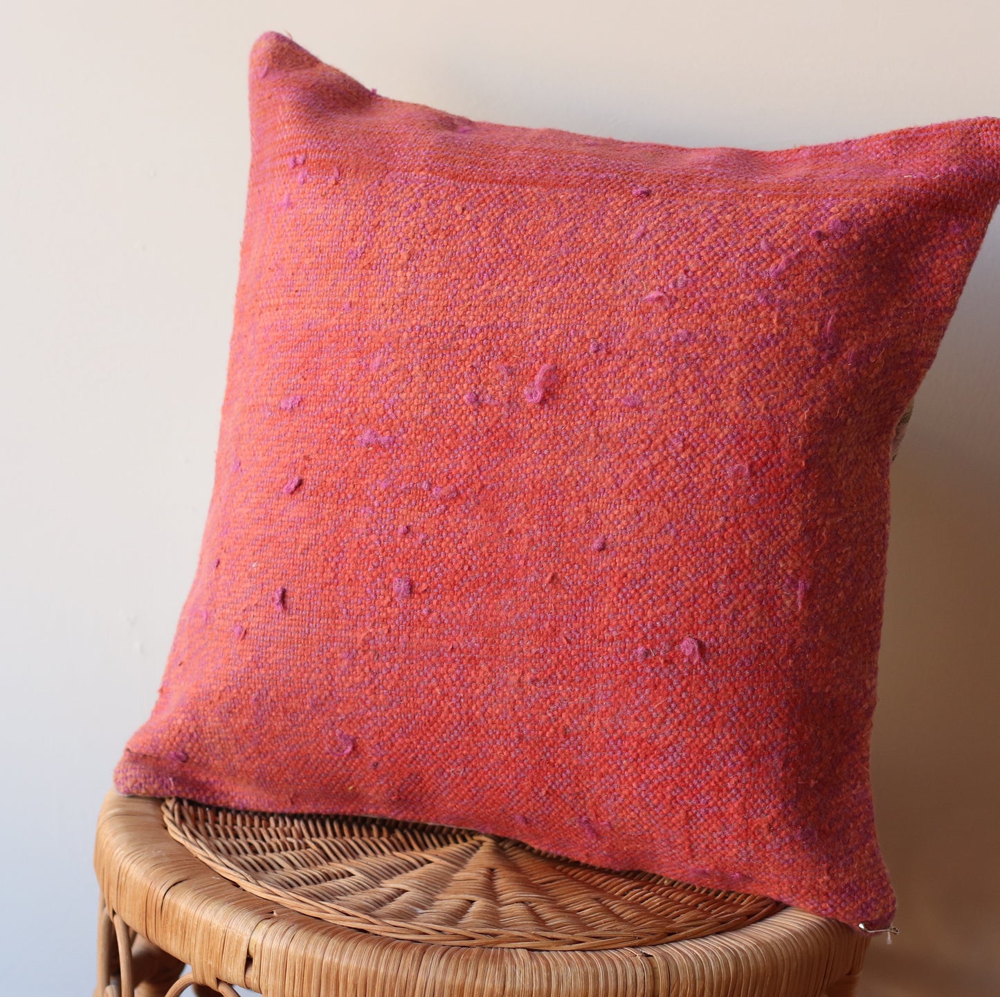 Kilim Pillow  | Coral Pink, includes insert, 16"