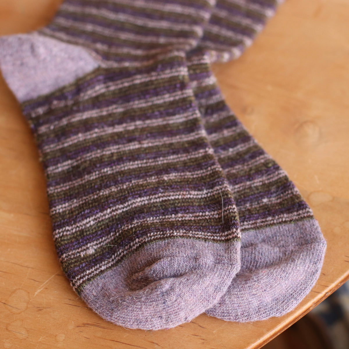 Dune Socks | Soft Striped Crew Sock, Purple
