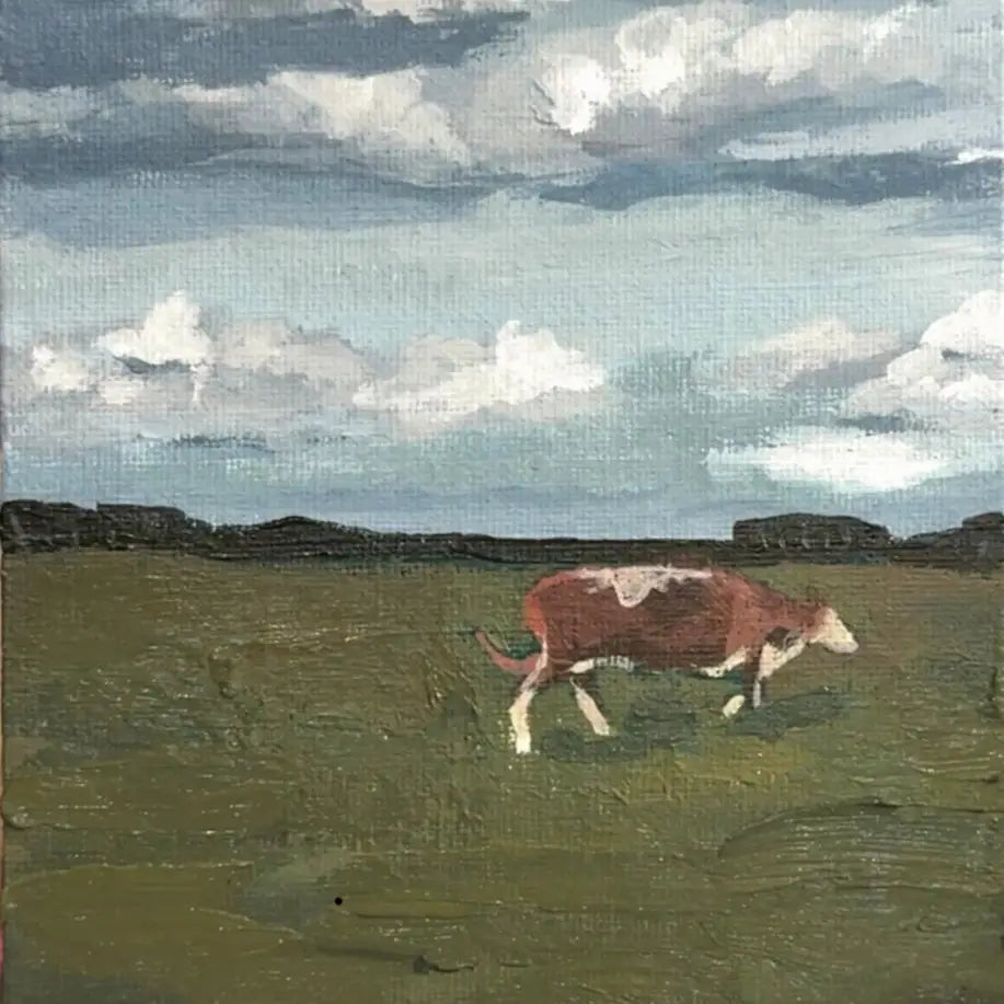 Katie Jo Art | 'Grazing Cow' Print, 5x7