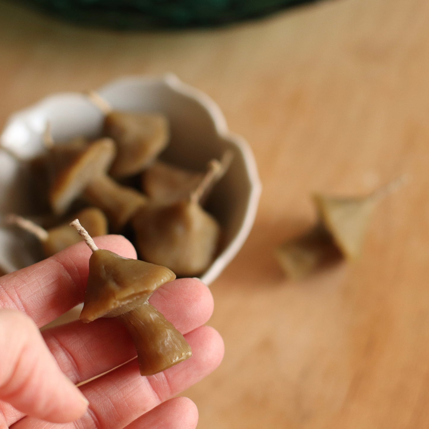 The Wax Pantry  | Tiny Mushroom Beeswax Birthday Candle