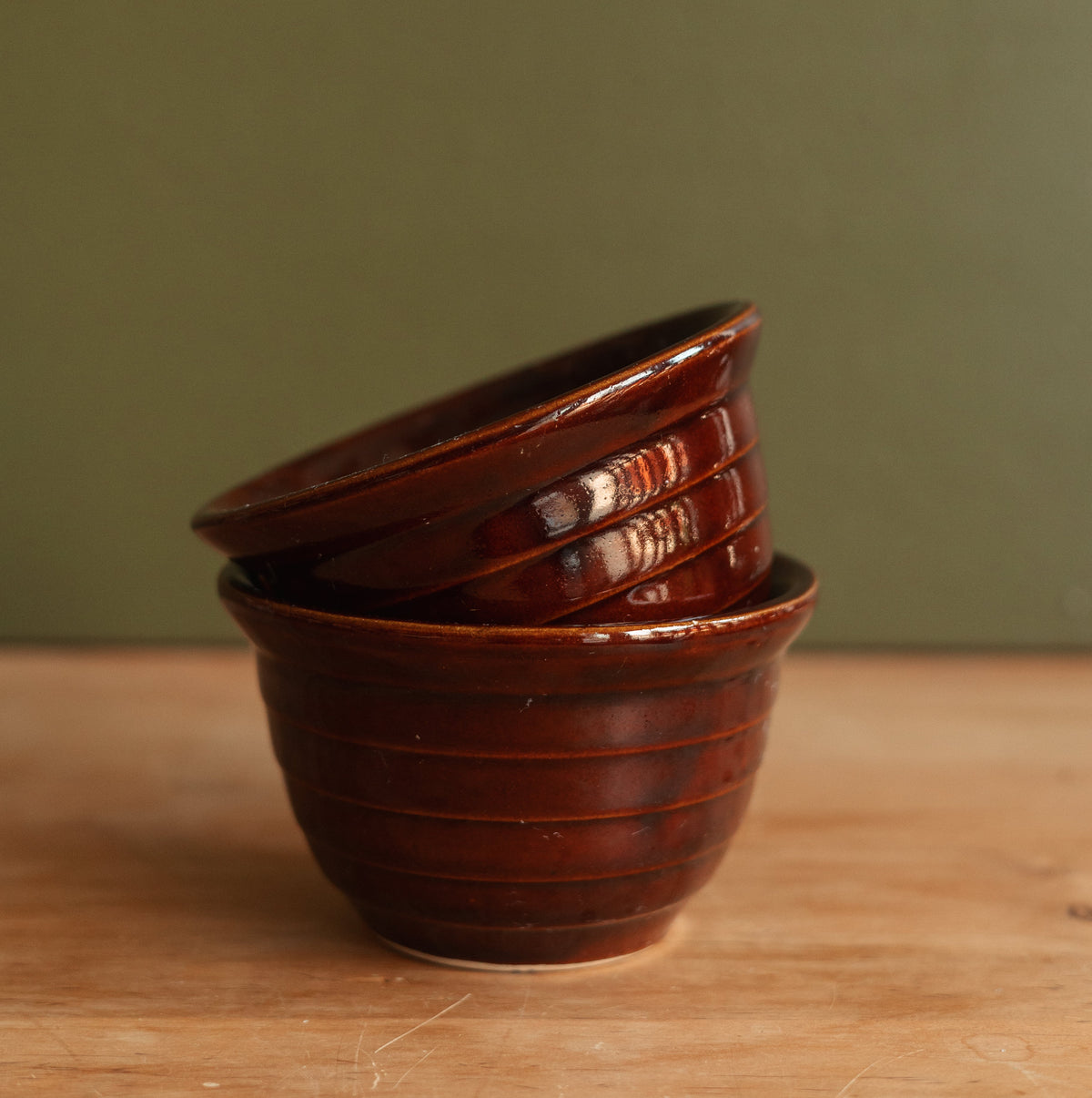 Monmouth Pottery Ribbed Beehive Small Bowl Set