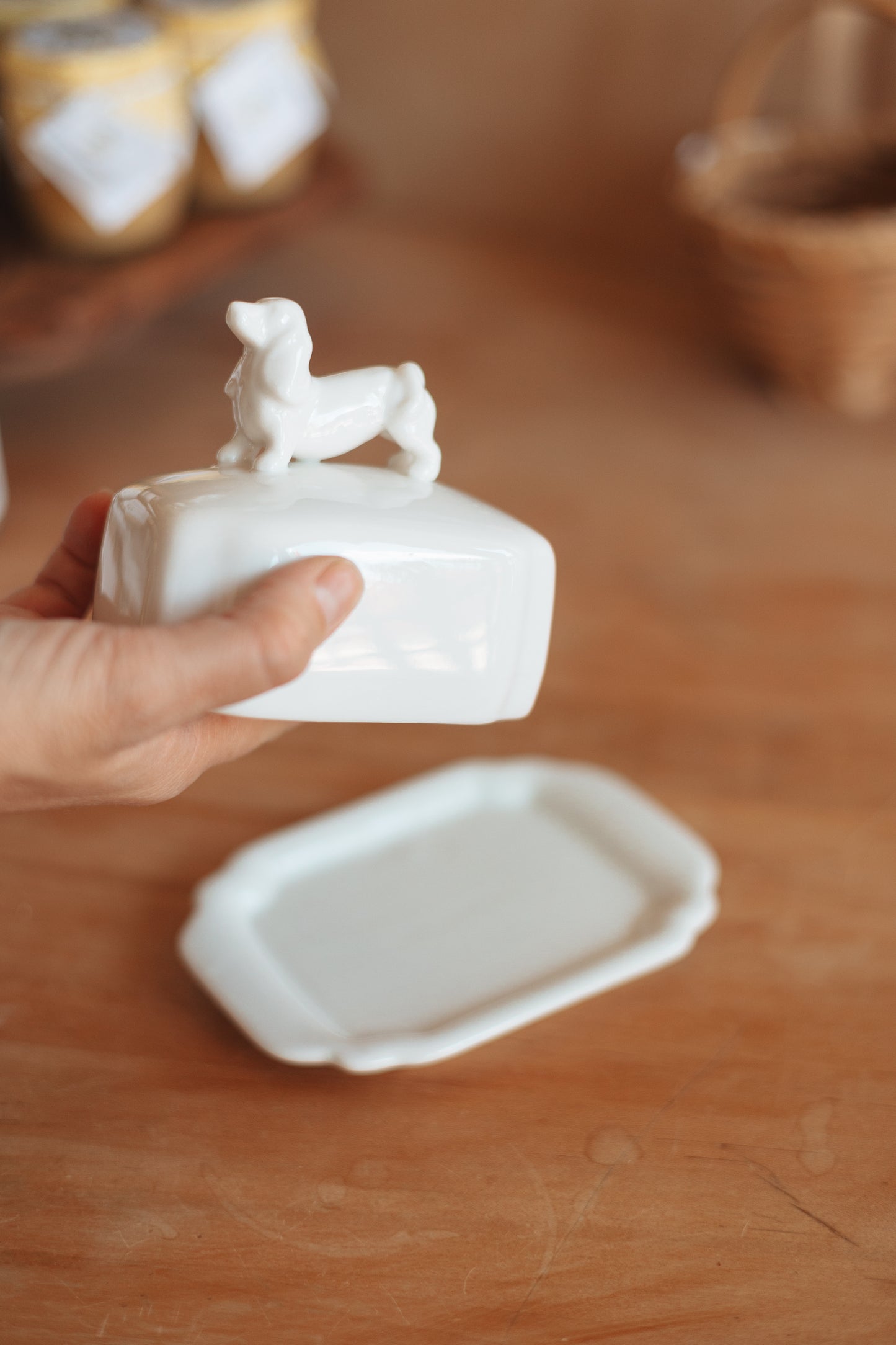 Dachshund Lidded Butter Dish