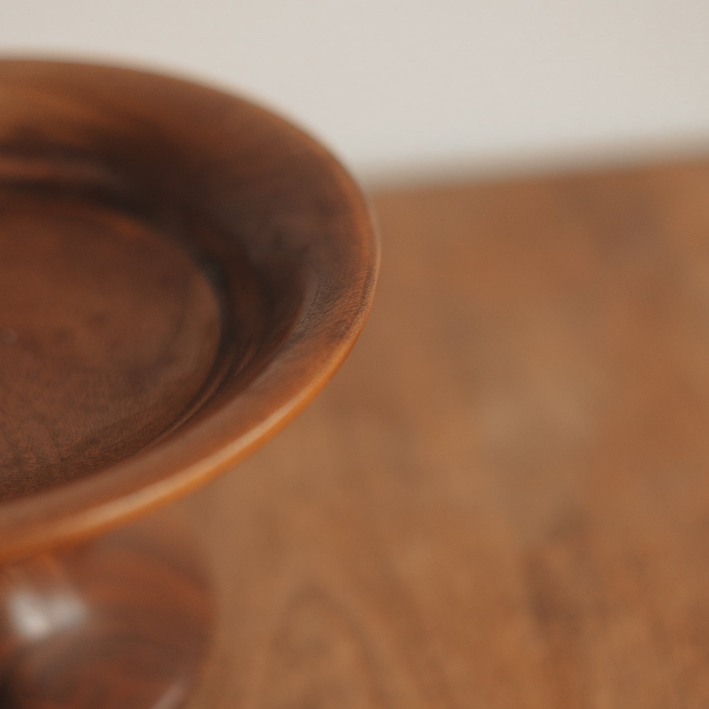 Wood Pedestal Shallow Bowl
