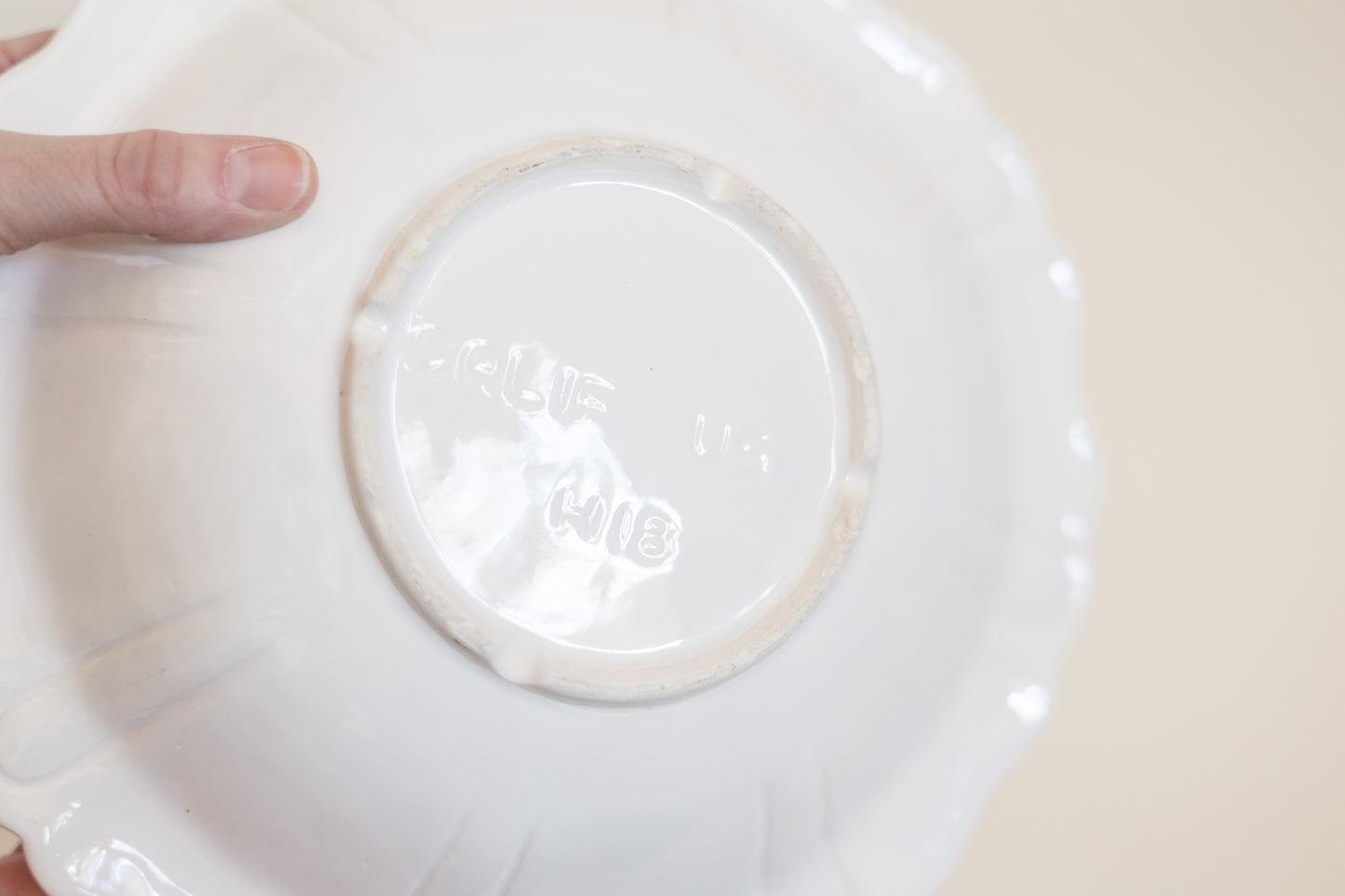 Cream Ironstone Style Serving Dish