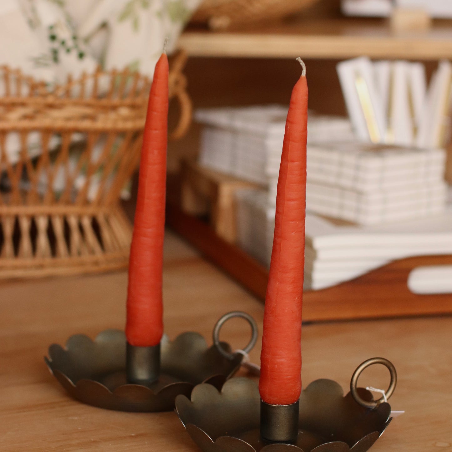 The Wax Pantry  | Carrot Beeswax Tapers