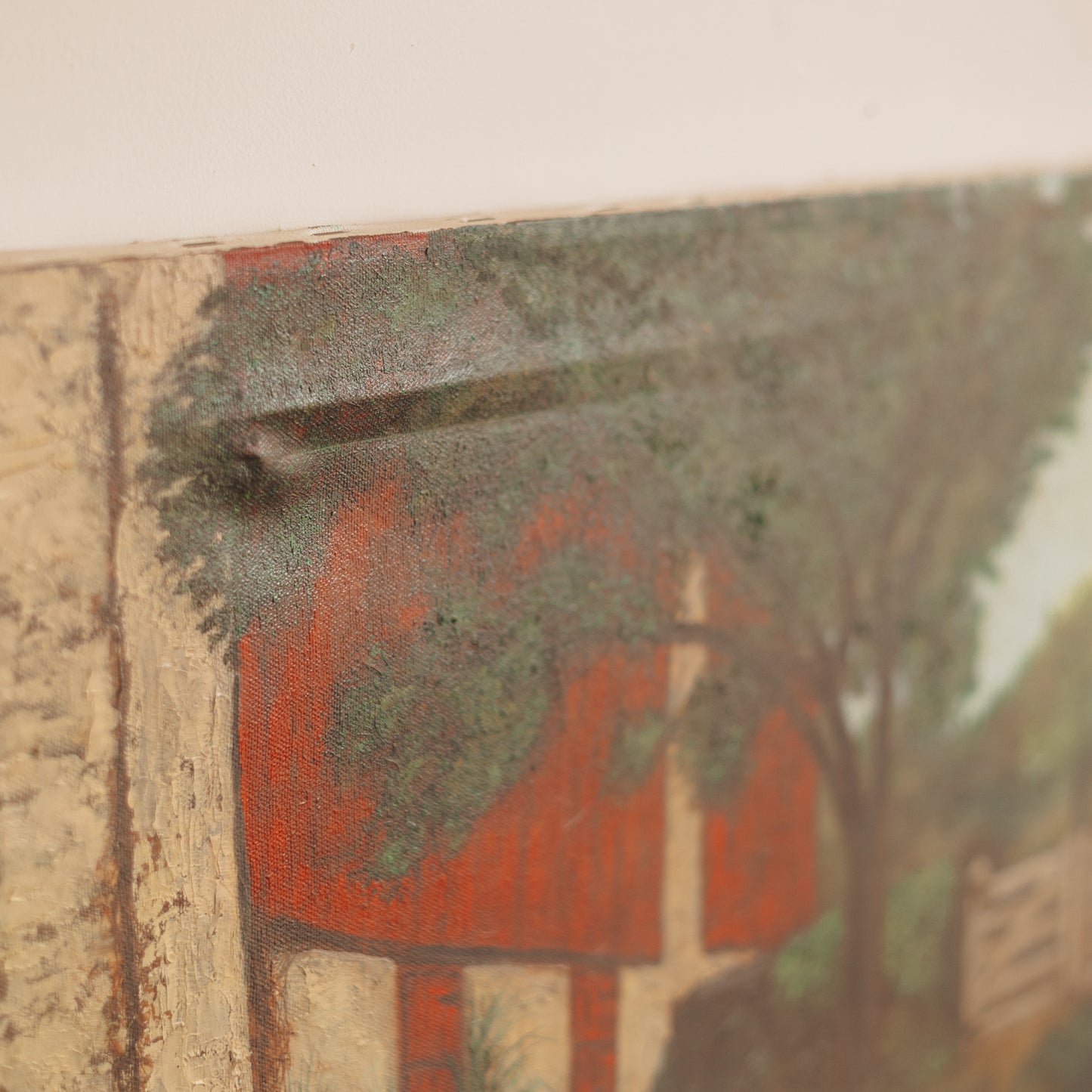 Red Barn with Gate Painting