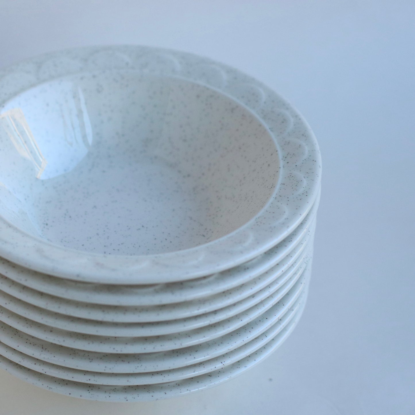 Scalloped Edge, Speckled Glaze Cereal Bowls, Set of 4